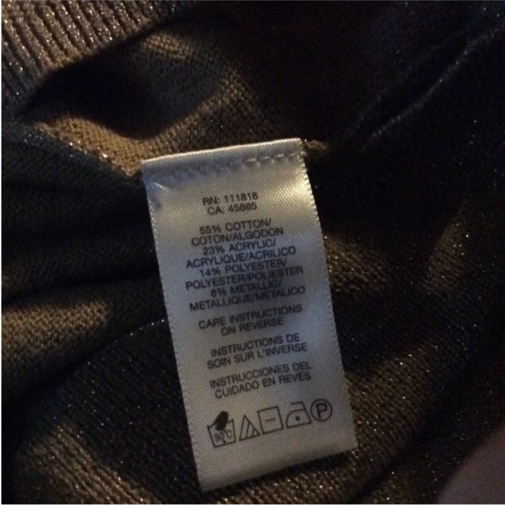 MICHAEL Michael Kors Elegant GOLD GLITTER Sweater Size MEDIUM - Picture 4 of 11